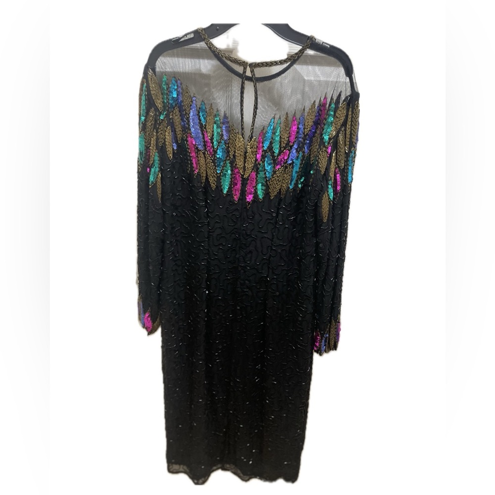 Erica Louis Vintage 1980’s Beaded Cocktail Dress Size 6
